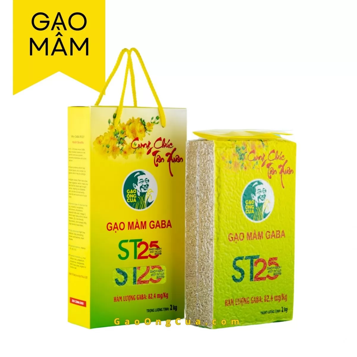 Gạo Mầm Gaba ST25 Ông Cua đóng gói 2kg