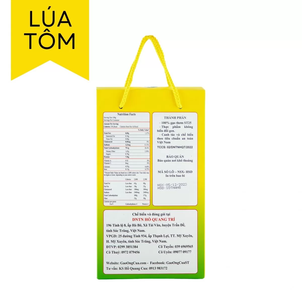 Gạo ngon ST25 Ông Cua Lúa Tôm đóng gói 2kg2