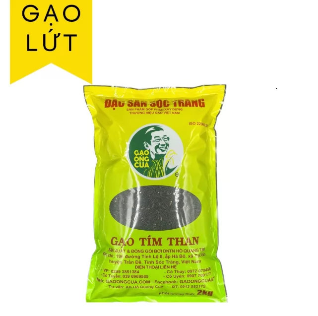 Gạo ST tím than Ông Cua đóng gói 2kg3