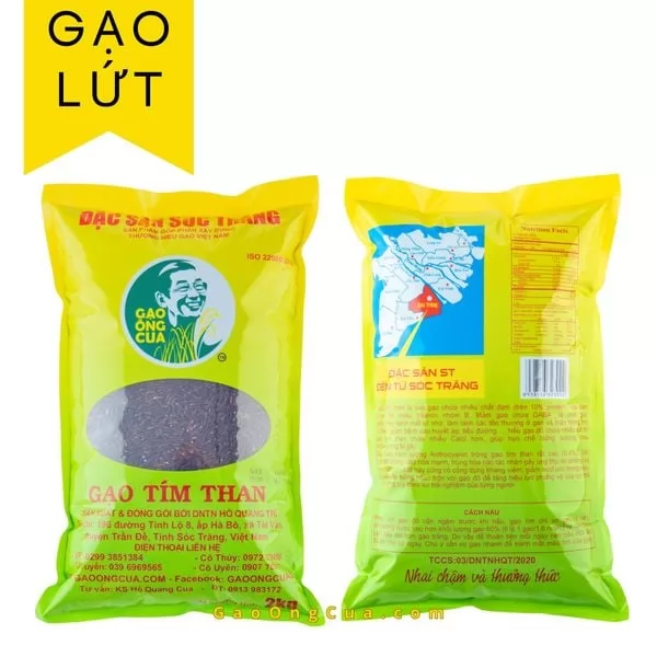 Gạo ST tím than Ông Cua đóng gói 2kg