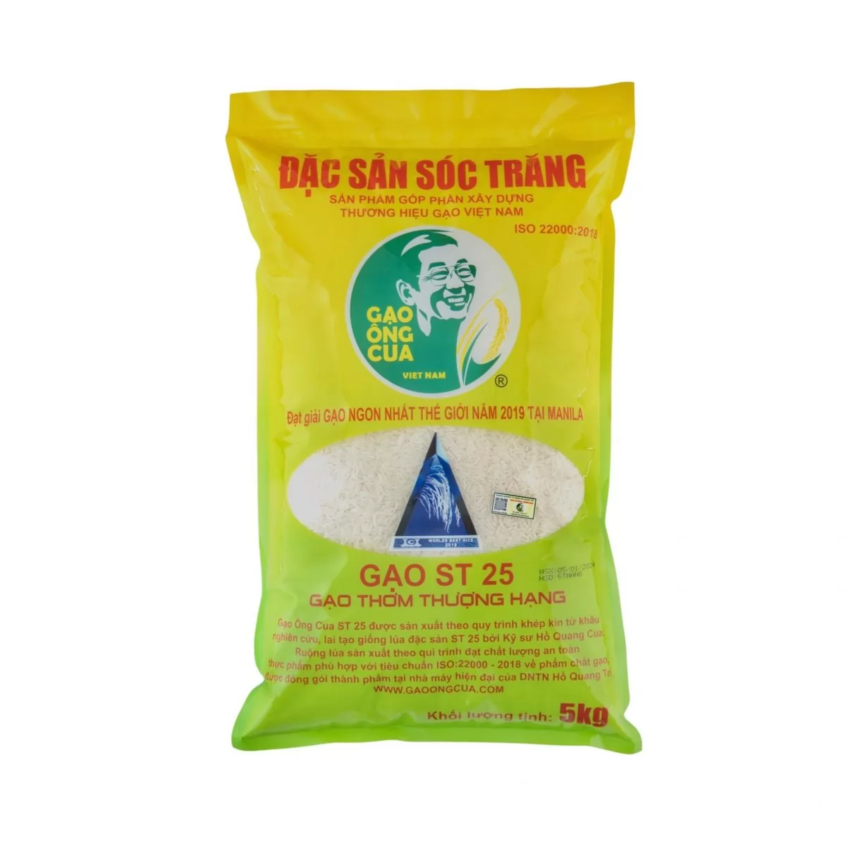 Gạo ngon st25 Ông Cua gói 5kg