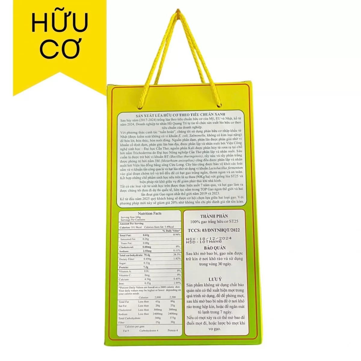 Gạo ST25 Ông Cua Organic đóng gói 2kg1