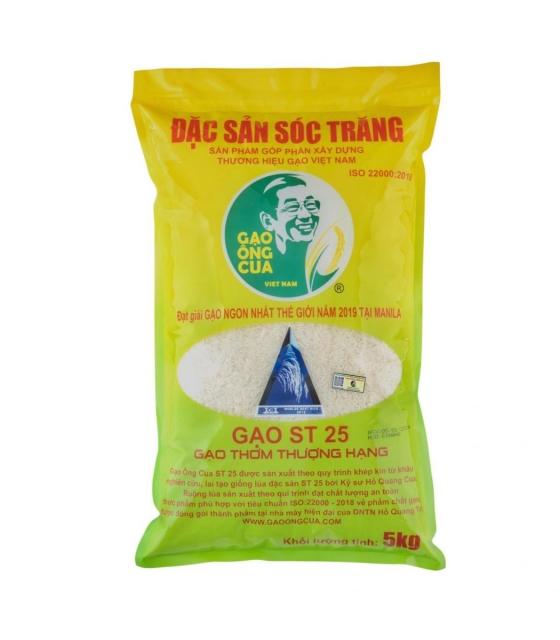 Gạo ngon ST25 Ông Cua đóng gói 5kg