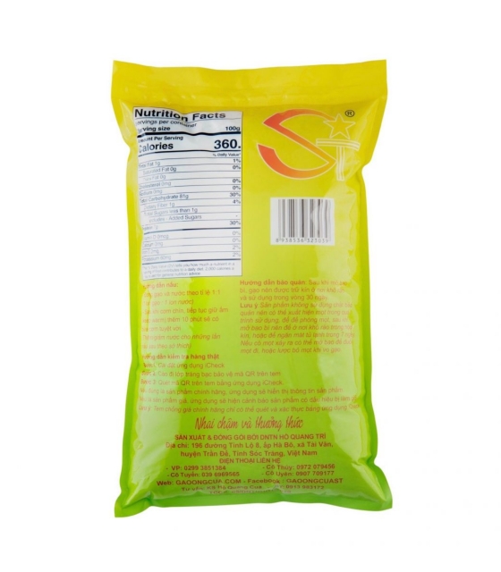 Gạo ngon ST25 Ông Cua đóng gói 5kg