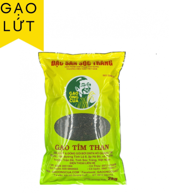 Gạo ST tím than Ông Cua đóng gói 2kg