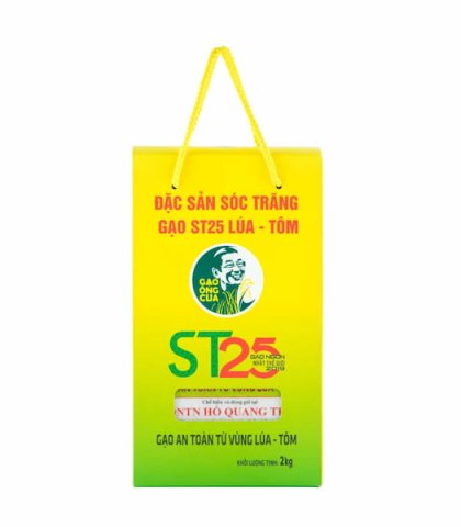 Gạo ngon ST25 Ông Cua Lúa Tôm đóng gói 2kg