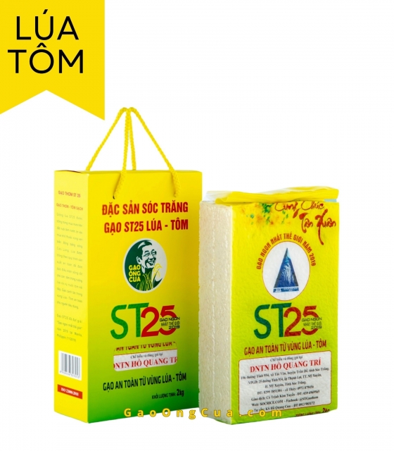 Gạo ngon ST25 Ông Cua Lúa Tôm đóng gói 2kg