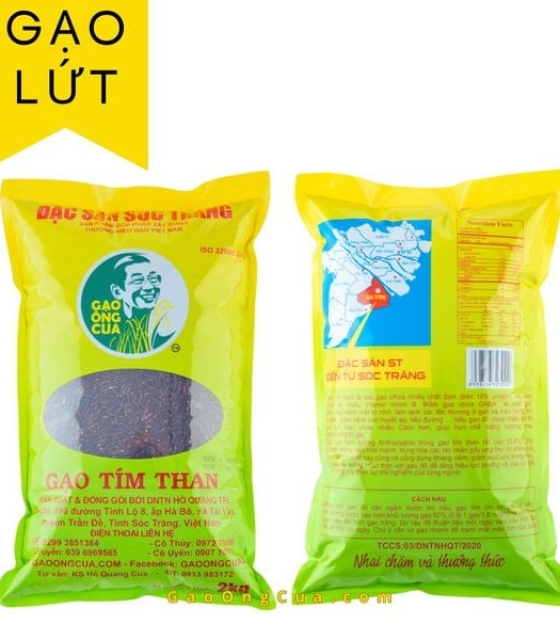 Gạo ST tím than Ông Cua đóng gói 2kg